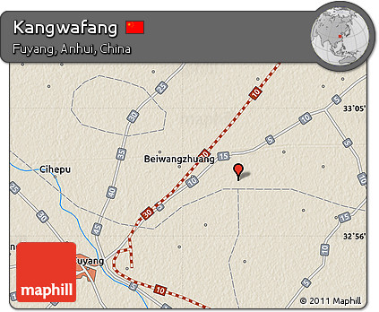 Shaded Relief Map of Kangwafang