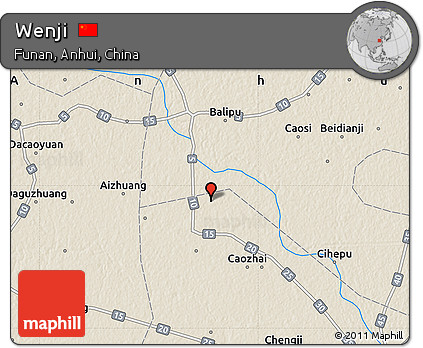 Shaded Relief Map of Wenji