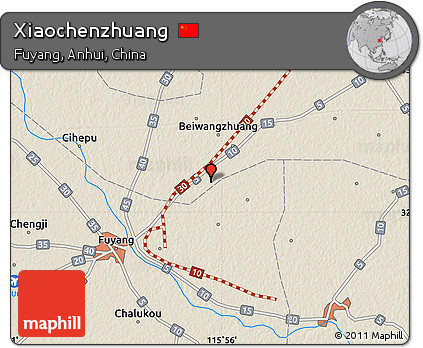 Shaded Relief Map of Xiaochenzhuang