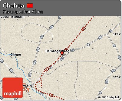 Shaded Relief Map of Chahua