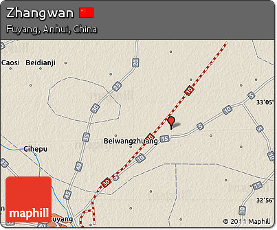 Shaded Relief Map of Zhangwan