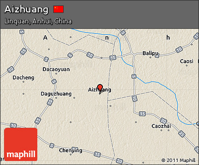 Shaded Relief Map of Aizhuang
