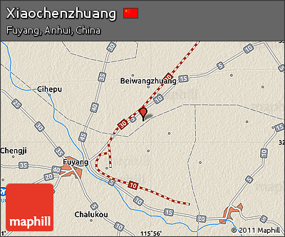 Shaded Relief Map of Xiaochenzhuang