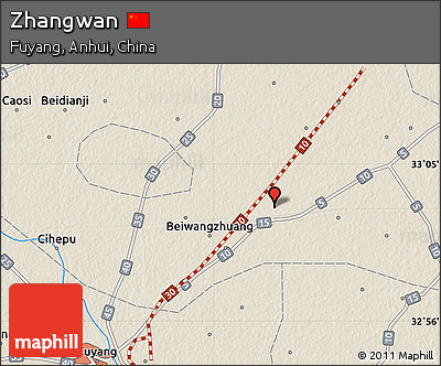 Shaded Relief Map of Zhangwan