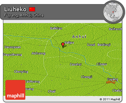 Physical Panoramic Map of Liuheko