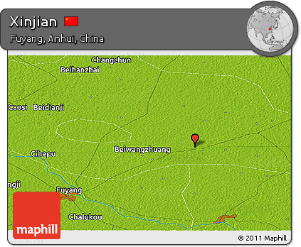 Physical Panoramic Map of Xinjian