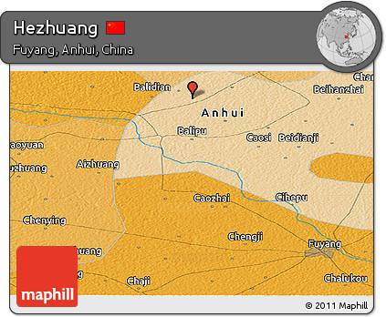 Political Panoramic Map of Hezhuang