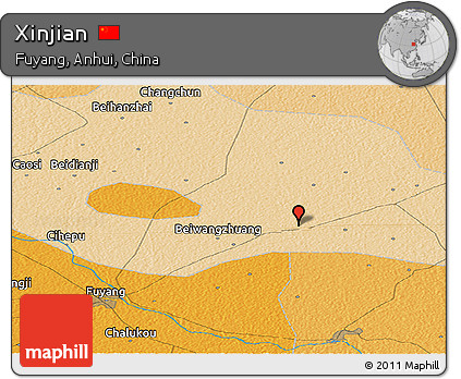 Political Panoramic Map of Xinjian