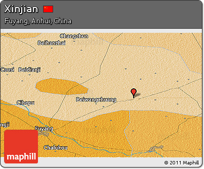 Political Panoramic Map of Xinjian
