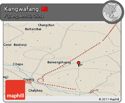 Shaded Relief Panoramic Map of Kangwafang