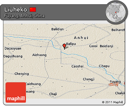 Shaded Relief Panoramic Map of Liuheko