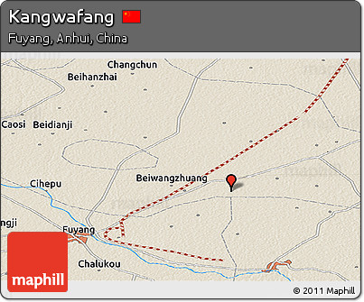 Shaded Relief Panoramic Map of Kangwafang