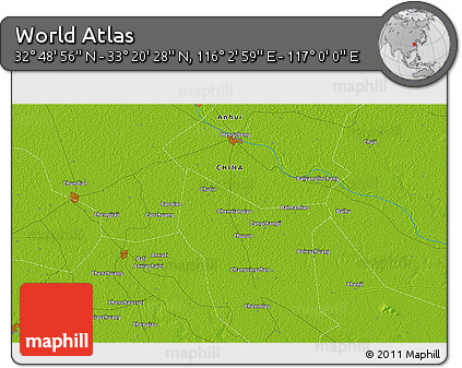 Physical 3D Map of the Area around 33° 4' 42" N, 116° 31' 30" E