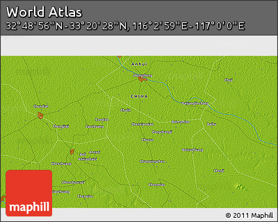 Physical 3D Map of the Area around 33° 4' 42" N, 116° 31' 30" E