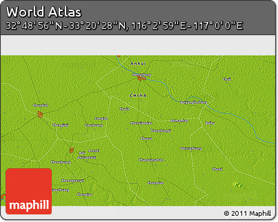 Physical 3D Map of the Area around 33° 4' 42" N, 116° 31' 30" E
