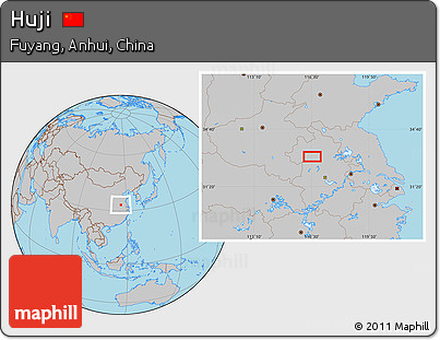 Gray Location Map of Huji