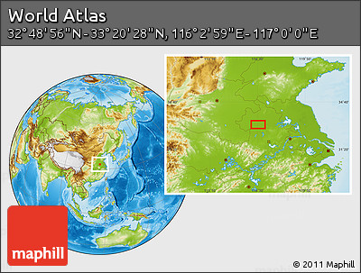 Physical Location Map of the Area around 33° 4' 42" N, 116° 31' 30" E