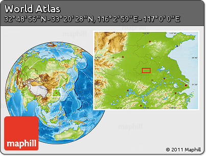 Physical Location Map of the Area around 33° 4' 42" N, 116° 31' 30" E