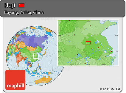 Political Location Map of Huji