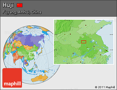 Political Location Map of Huji