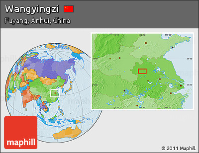 Political Location Map of Wangyingzi