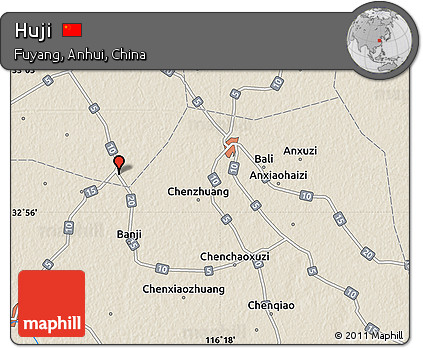 Shaded Relief Map of Huji