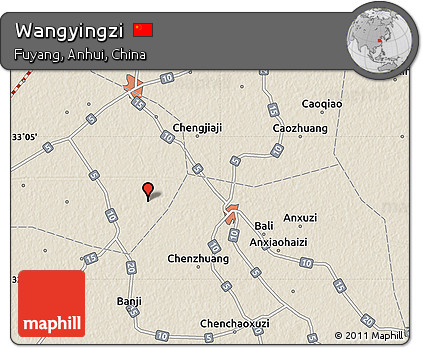 Shaded Relief Map of Wangyingzi