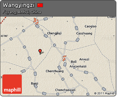 Shaded Relief Map of Wangyingzi