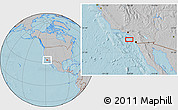 Gray Location Map of the area around 33° 4' 42" N, 118° 4' 29" W, hill shading