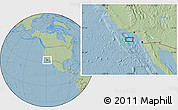 Savanna Style Location Map of the area around 33° 4' 42" N, 118° 55' 30" W, hill shading