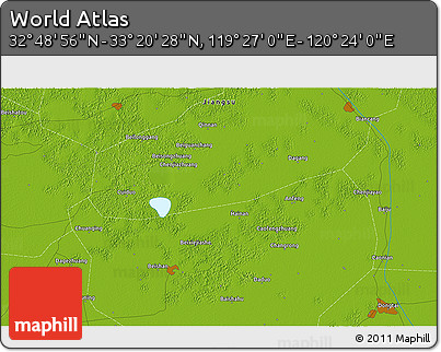 Physical 3D Map of the Area around 33° 4' 42" N, 119° 55' 30" E