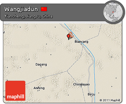 Shaded Relief 3D Map of Wangjiadun