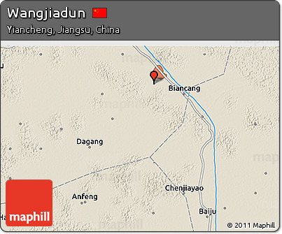 Shaded Relief 3D Map of Wangjiadun