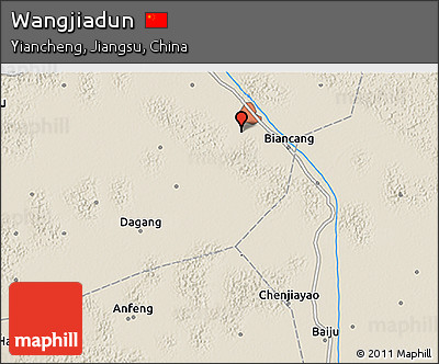 Shaded Relief 3D Map of Wangjiadun