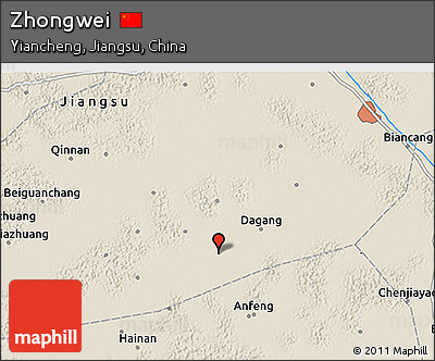 Shaded Relief 3D Map of Zhongwei
