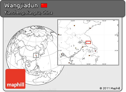 Blank Location Map of Wangjiadun