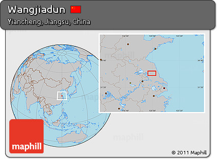 Gray Location Map of Wangjiadun
