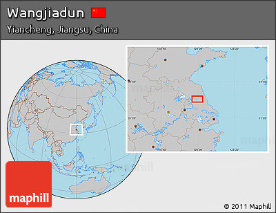 Gray Location Map of Wangjiadun