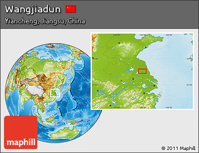Physical Location Map of Wangjiadun