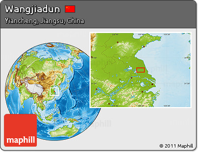 Physical Location Map of Wangjiadun