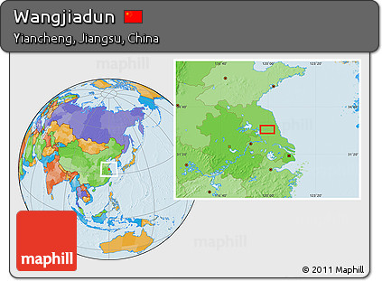 Political Location Map of Wangjiadun