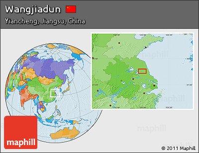 Political Location Map of Wangjiadun