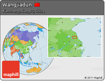 Political Location Map of Wangjiadun