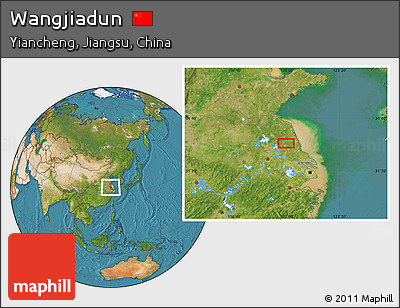 Satellite Location Map of Wangjiadun