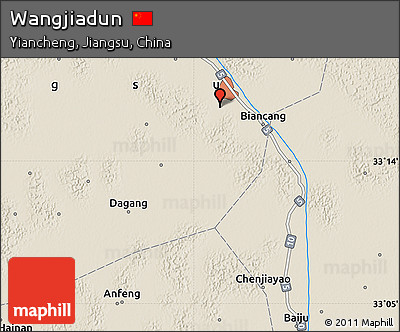 Shaded Relief Map of Wangjiadun