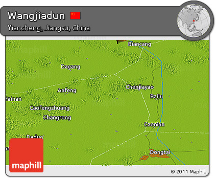 Physical Panoramic Map of Wangjiadun