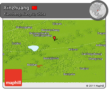 Physical Panoramic Map of Xinzhuang