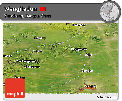 Satellite Panoramic Map of Wangjiadun