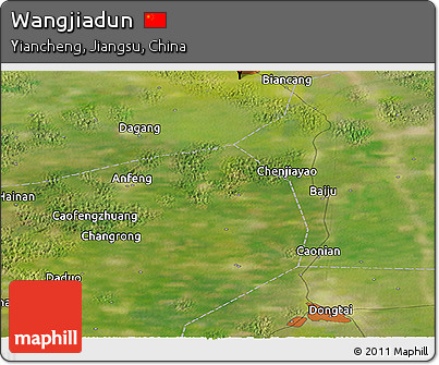 Satellite Panoramic Map of Wangjiadun