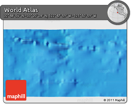 Shaded Relief 3D Map of the Area around 33° 4' 42" N, 122° 19' 29" W
